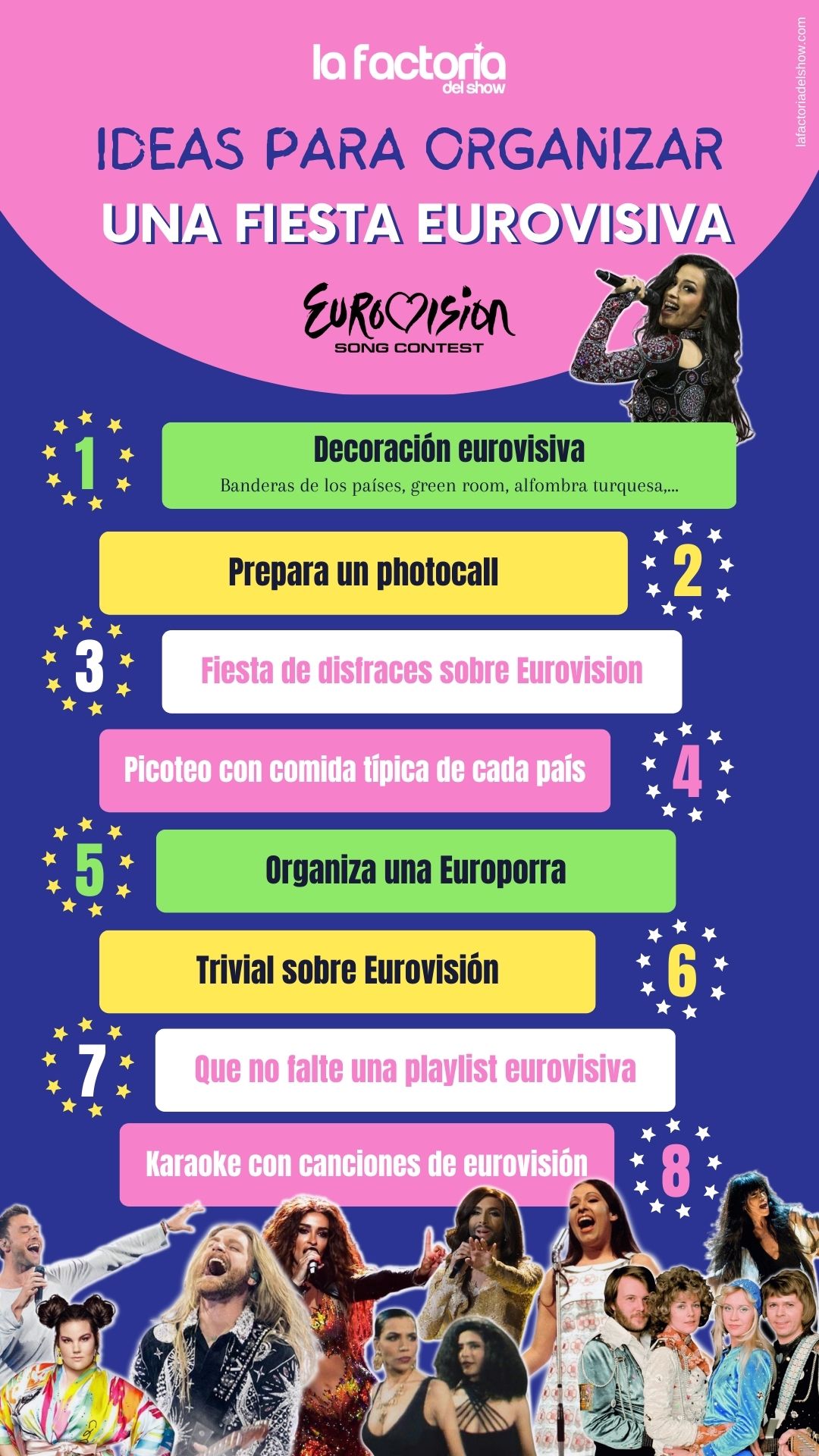 infografia: ideas para organizar una fiesta eurovisiva 