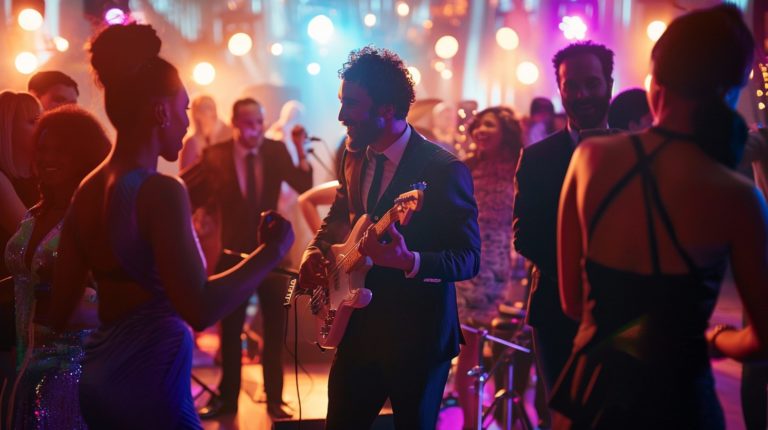 músicos para eventos tocando en directo en una fiesta de empresa