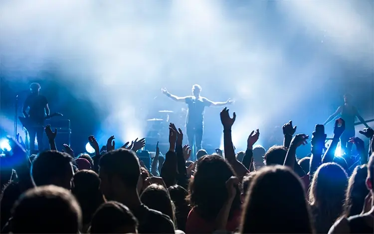 Público animando en un concierto de rock